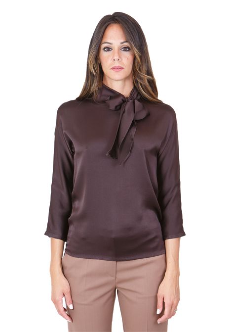 SCOLLO V IN RASO JUCCA | Bluse | J4252030/L/031628