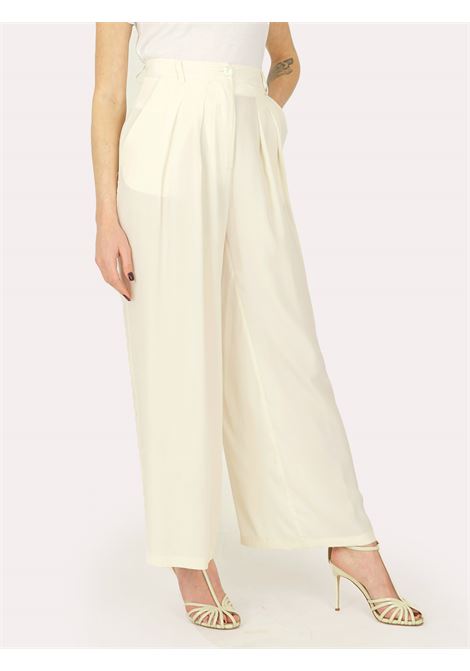 Pantalone palazzo Angelin con bottone in madrepella SEMICOUTURE | Pantaloni | S3SU29E63-0