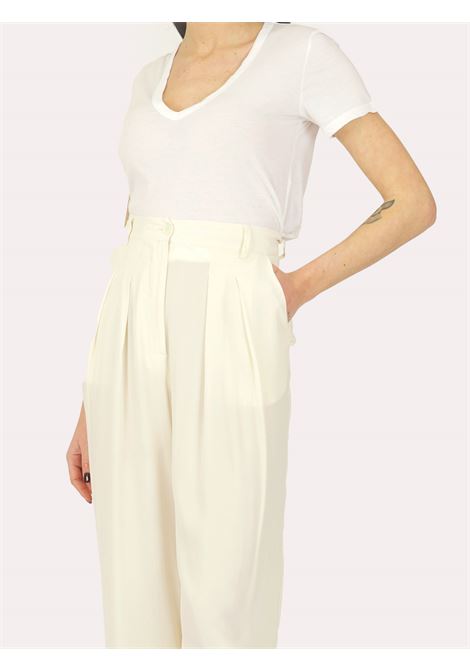 Pantalone palazzo Angelin con bottone in madrepella SEMICOUTURE | Pantaloni | S3SU29E63-0