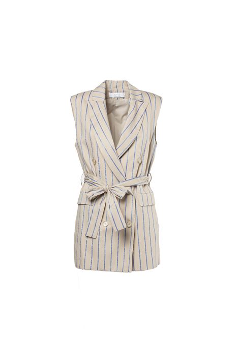 Gilet lungo rigato con cintura a nodo KAOS | Gilet | QP1CO0523029