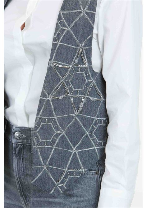 Gilet ricamato a stella in denim DONDUP | Gilet | DJ689-DF0277DIR3P900