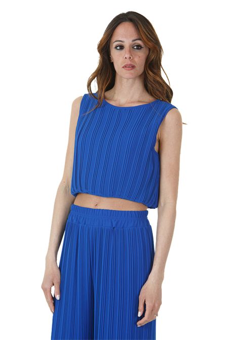 Blusa cropped girocollo plissè KAOS | Bluse | RP1GX0073001