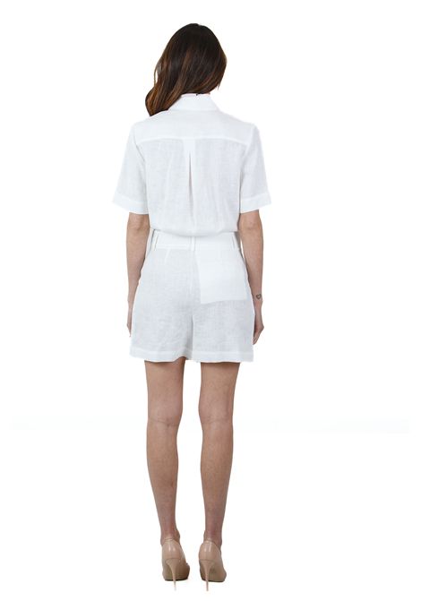 Tuta in lino, pantalone con piega stiro e due tasche alla francese SEMICOUTURE | Tute | ELODIE-S5SN08A10-0