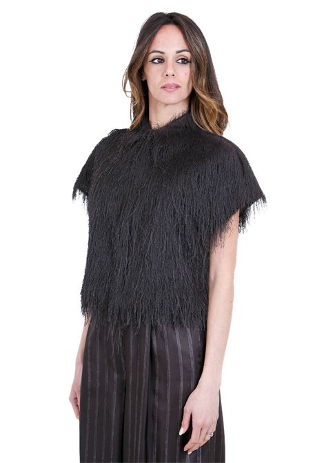 CROPPED FRINGES ALYSI | Camicie | 116227-P6058CHOCO