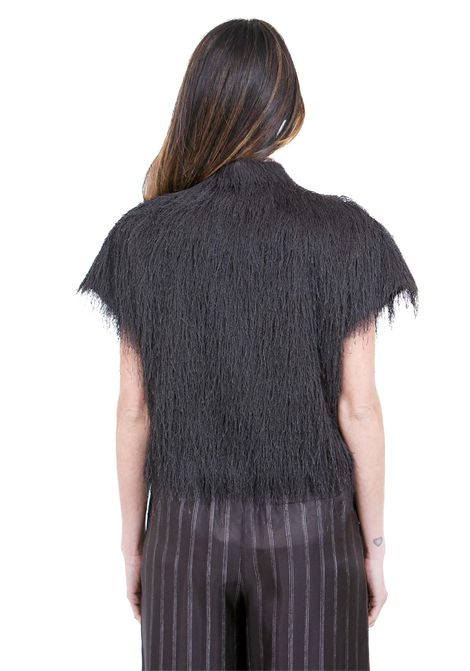 CROPPED FRINGES ALYSI | Camicie | 116227-P6058CHOCO