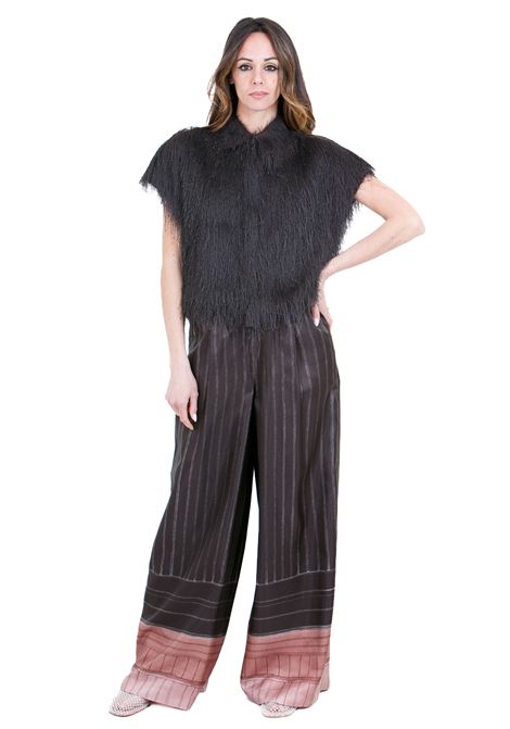 CROPPED FRINGES ALYSI | Camicie | 116227-P6058CHOCO