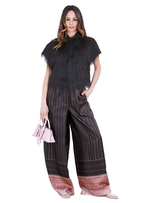 CROPPED FRINGES ALYSI | Camicie | 116227-P6058CHOCO