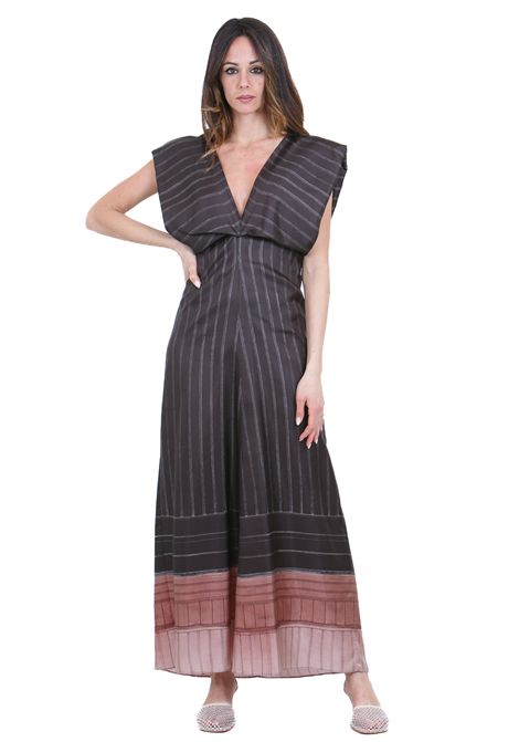 PINSTRIPES SCOLLATO DIETRO ALYSI | Abiti | 116319-P6063CHOCO