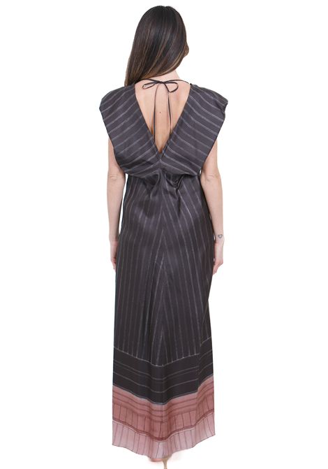 PINSTRIPES SCOLLATO DIETRO ALYSI | Abiti | 116319-P6063CHOCO