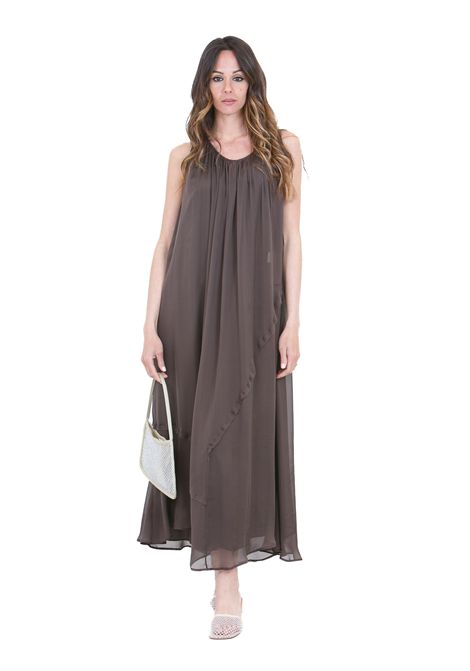 CHIFFON LUNGO OVER ALYSI | Abiti | 116341-P6214CHOCO