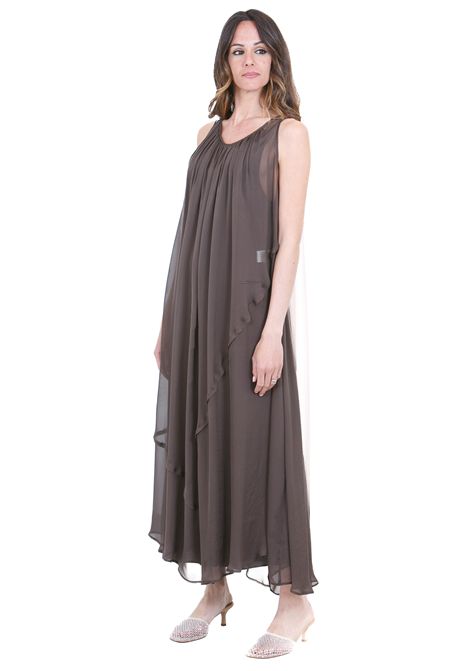 CHIFFON LUNGO OVER ALYSI | Abiti | 116341-P6214CHOCO