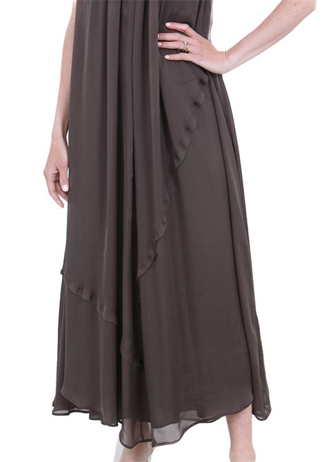 CHIFFON LUNGO OVER ALYSI | Abiti | 116341-P6214CHOCO