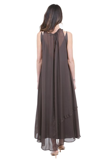CHIFFON LUNGO OVER ALYSI | Abiti | 116341-P6214CHOCO