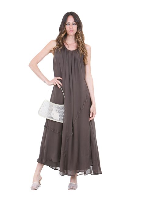 CHIFFON LUNGO OVER ALYSI | Abiti | 116341-P6214CHOCO