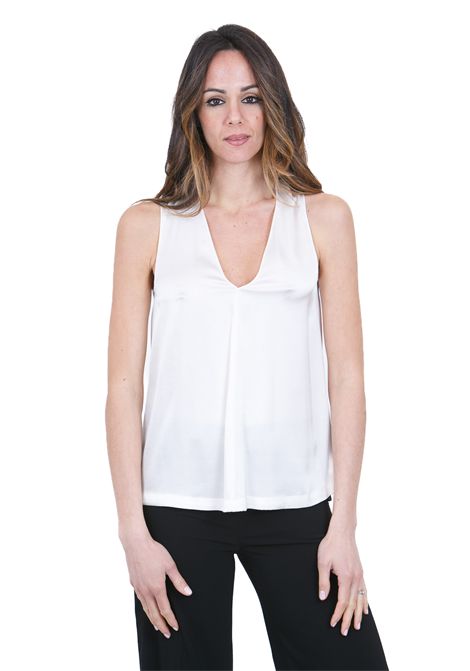 SCOLLO A V SENZA MANICHE RASO JUCCA | Bluse | J4352016/L/03045
