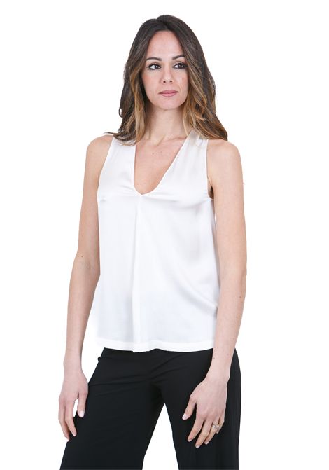 SCOLLO A V SENZA MANICHE RASO JUCCA | Bluse | J4352016/L/03045
