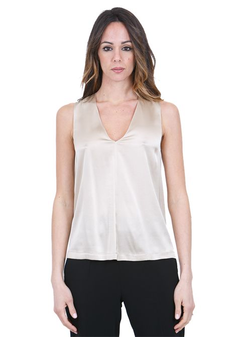 SCOLLO A V SENZA MANICHE RASO JUCCA | Bluse | J4352016/L/03512