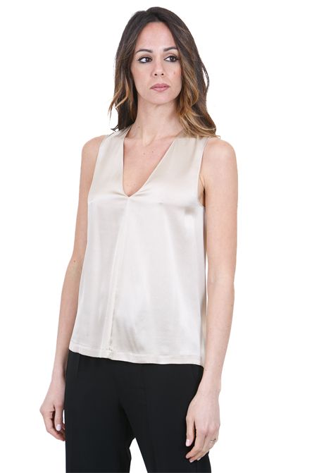 SCOLLO A V SENZA MANICHE RASO JUCCA | Bluse | J4352016/L/03512
