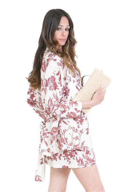 Kristi kimono in lino, maniche 3/4 SEMICOUTURE | Kimoni | KRISTI-S6SS5FLW65